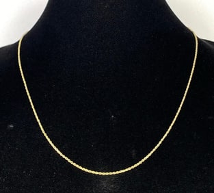 14K Gold Twisted Rope Chain Necklace
