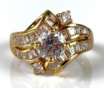 Sterling Silver Vermiel CZ Ring