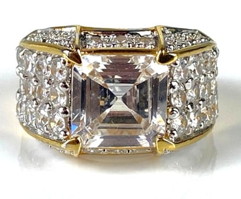 Sterling Silver Vermeil CZ Ring