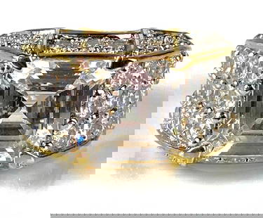 Sterling Silver Vermeil CZ Ring: Size 8.