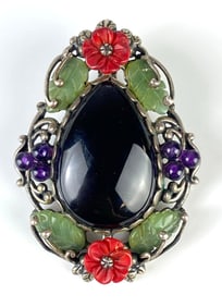 Carolyn Pollack Sterling Silver Multi-Stone Vineyard Necklace Pendant