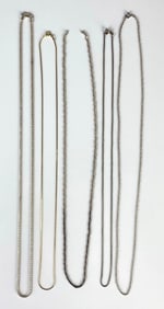 Group of 5 Sterling Silver Chain Necklaces