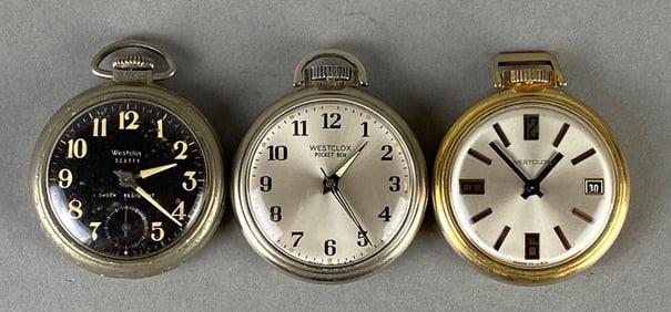 Group of 3 Westclox Open-Face Pocket Watches