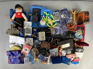 Group of Catholic Rosaries and More