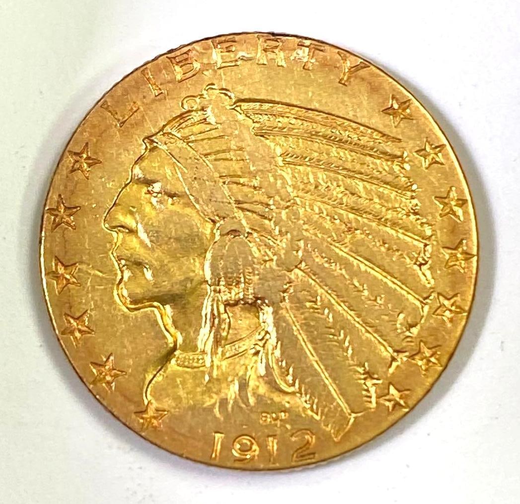 1912 $5 Indian Head Gold Coin (1 of 2)