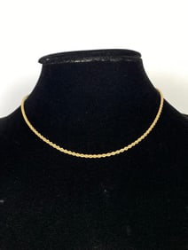 14k Gold Twist Chain Necklace