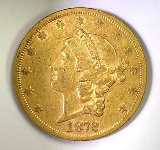 1872 $20 Liberty Gold Head Coin: 1872 $20 Liberty Gold Head Coin