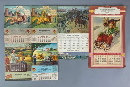 Group of 1930s - 1960s Adveetising Calendars