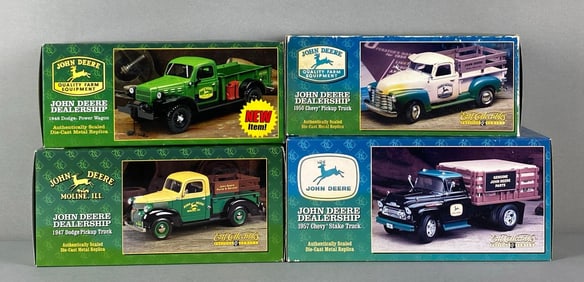 Group of 4 ERTL Collectible John Deere Die-Cast Trucks
