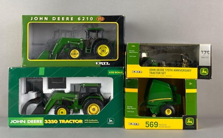 Group of 4 ERTL John Deere Tractors and More