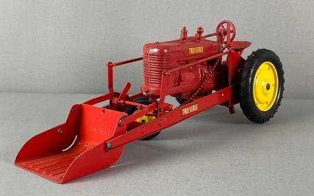 Vintage Tru-Scale Red Tractor with Loader Attachment