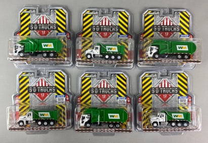 Group of 6 Greenlight 2020 Mack Waste Management Trucks