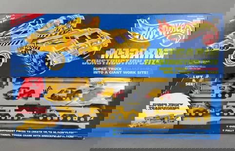 Mattel Hot Wheels Caterpillar Mega Rig Construction Site Set: 1996 original packaging measures 12 x 20 x 3 inches