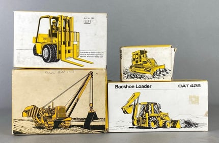 Group of 4 NZG CAT Caterpillar Die-Cast Construction Vehicles