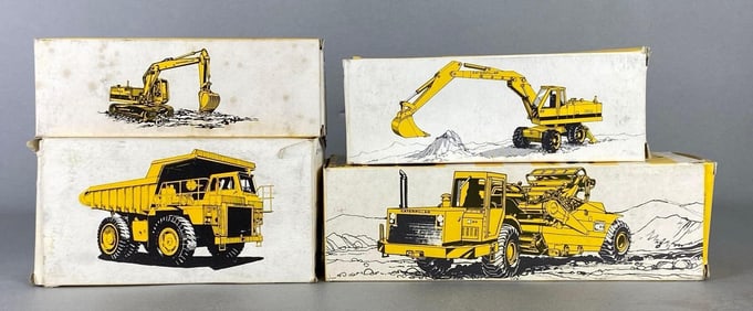 Group of 4 NZG Modelle CAT Die-Cast Construction Vehicles