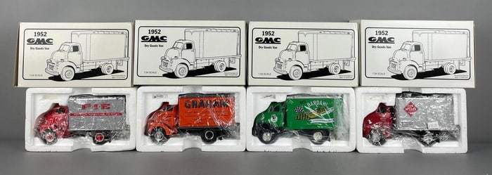 Group of First Gear 1952 GMC Dry Goods Die-Cast Vans