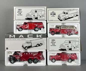 Group of First Gear 1950s Fuel Tanker Die-Cast Trucks