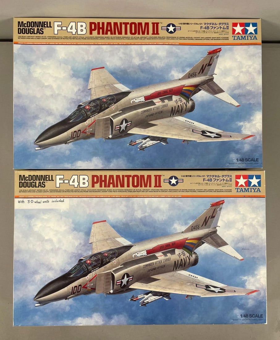 Group of 2 Tamiya F-4B Phantom 2 Aircraft Model Kits (1 of 2)