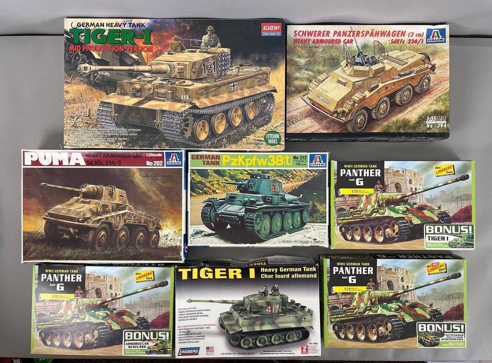 Group of WW2 German Tank Model Kits (1 of 2)