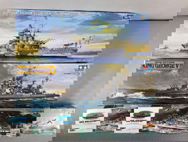 Group of Naval Battleship Plastic Model Kits