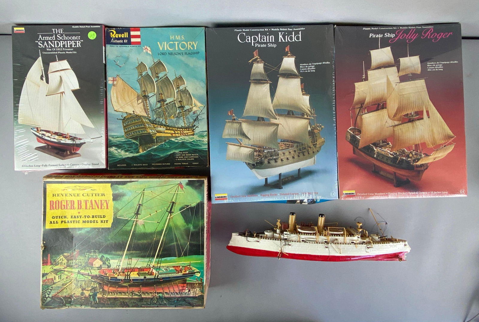 Group of Wood Ship Plastic Model Kits (1 of 4)