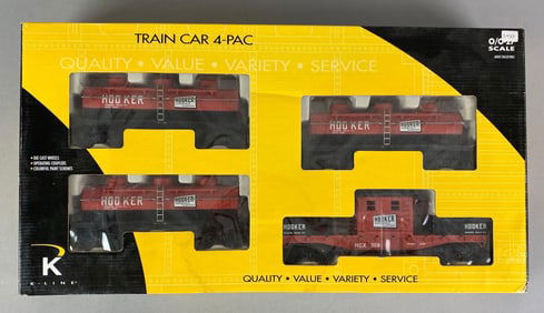 K-Line O Scale Hooker Chemical Plastics Train Car 4-Pac