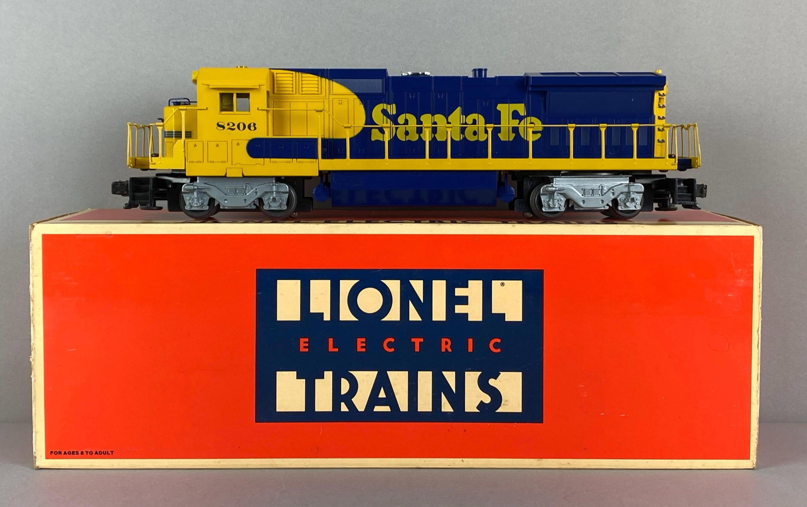Lionel O Scale Santa Fe Dash 8 40B Diesel Locomotive: Like new in original box, untested, measures 16 1/2 inches