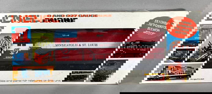 Lionel O Scale The Peoria Gateway No. 8866 Locomotive: Like new in original box, untested, Minneapolis and St Louis, measures 13 inches in length