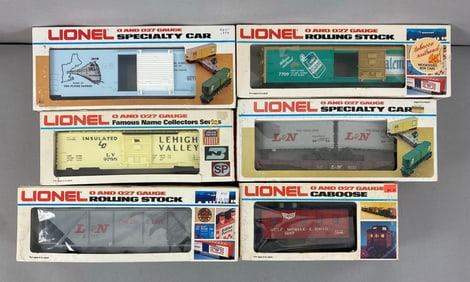 Group of 6 Lionel O Scale Train Cars