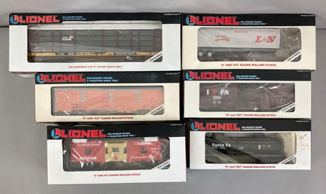 Group of 6 Lionel O Scale Train Cars