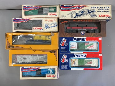 Group of 9 O Scale Train Cars