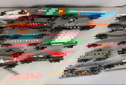 Group of O Scale Train Cars