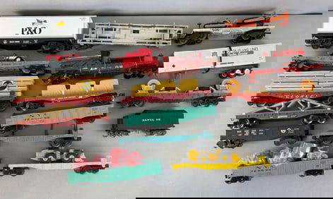Group of O Scale Train Cars