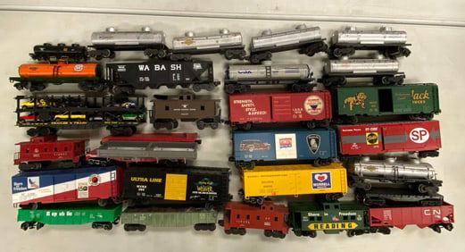 Group of O Scale Train Cars