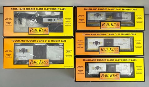 Group of 5 Rail King O Scale Train Cars