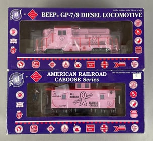 RMT O Scale Breast Cancer Awareness Locomotive and Caboose