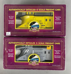 Group of 2 MTH O Scale Snow Plow Train Cars