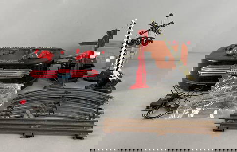 Group of Vintage Model Train Accessories: Includes untested American Flyer transformer, Lionel gates, signs