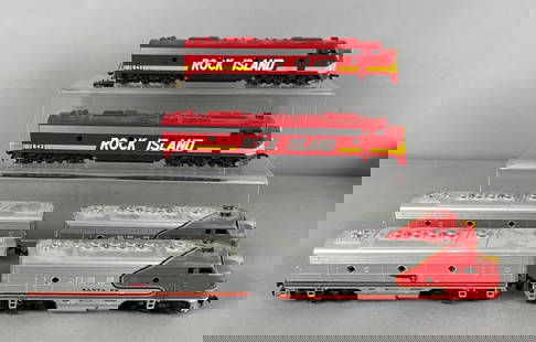 Group of HO Scale Diesel Locomotives and More: Untested, includes rock island, Santa fe