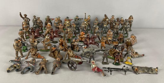 Group of Antique Die-Cast Soldiers and More