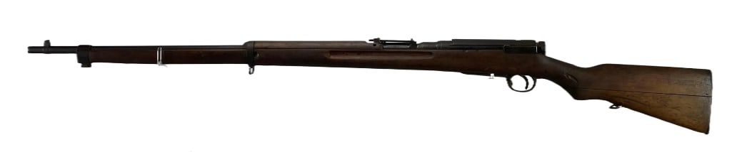Arisaka Model Type 99 7.7x58 Cal. Bolt Action Rifle: Serial # 925686, large split in stock