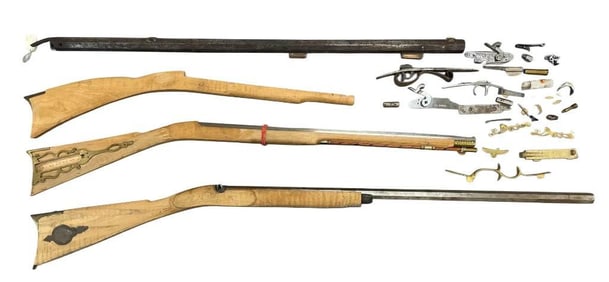 Group of Kentucky / Tennessee Black Powder Rifle Parts