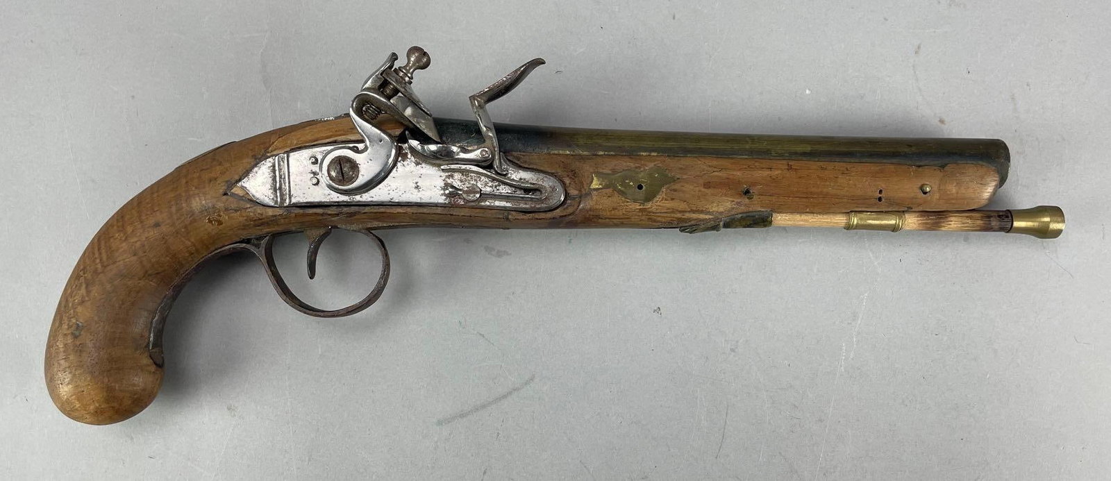 FOR PARTS 14mm Blackpowder Flintlock Pistol: S/N: N/A, firing mechanism detached from gun, includes various screws and spare parts