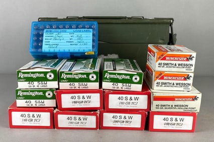 Group of 14 50-Round boxes of new FMJ 40 caliber pistol ammo