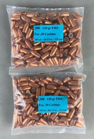 Group of 30 cal. Carbine bullets - 300 110 gr. FMJs