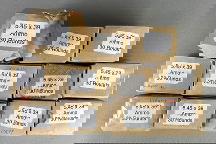 Group of 11 30-Round Boxes of of New 5.45x39 Ammo
