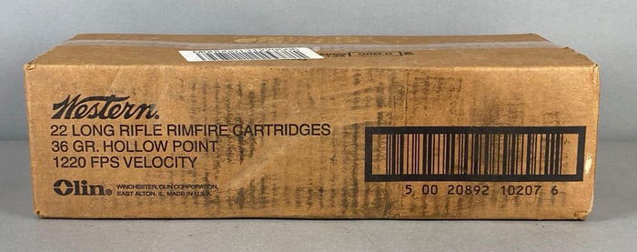 Box of 22 LR - 5000 Round Case of Winchester 36 gr. HPs - 1220 fps