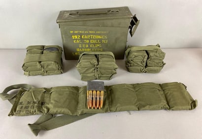 4 48 Round Bandoliers with New 30:60 Ammo in M1G Style Clips