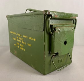 308 Ammo 50 Caliber Canister Half Full of Military Ammo
