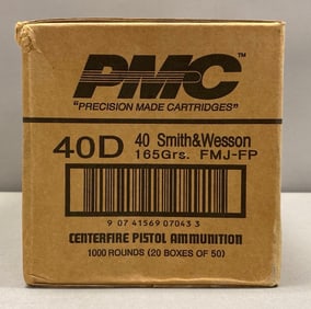 Sealed Boxes 1000 rounds of Smith and Weston 40 Cal 165 Gr Ammunition